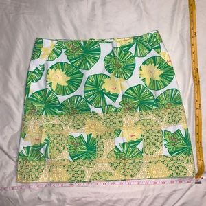 EUC Lilly Pulitzer Skirt Frogs Leaves Hip Hop Hooray
